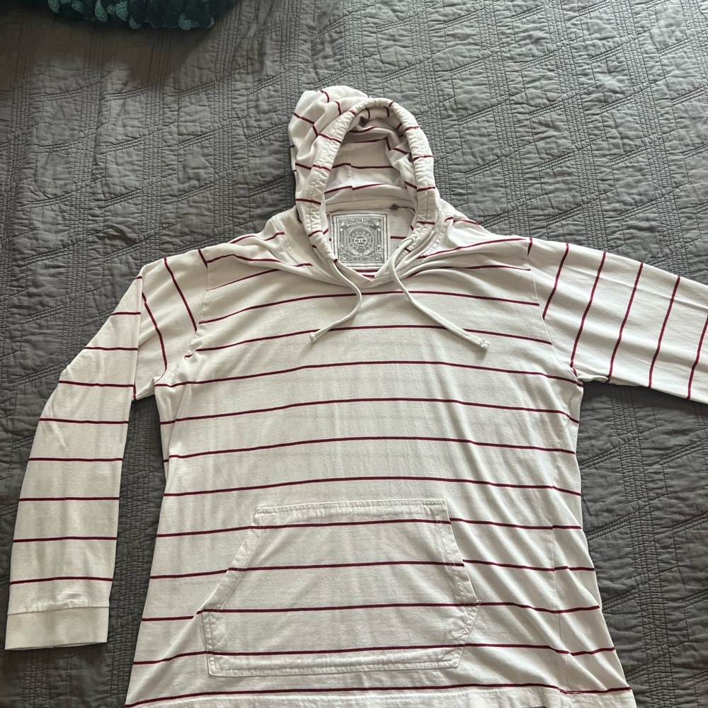Jordan Craig White and Red Striped Hoodie Size Large